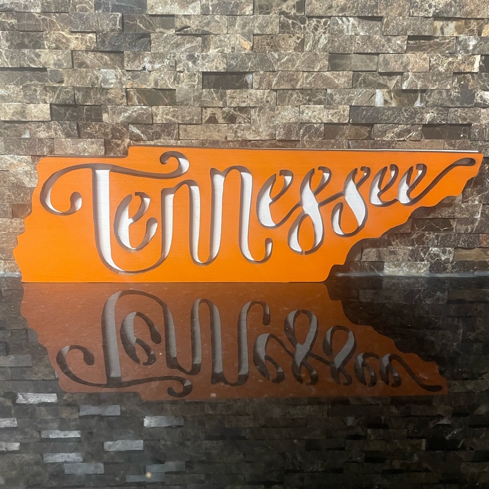 Tennessee Orange and White State Sign